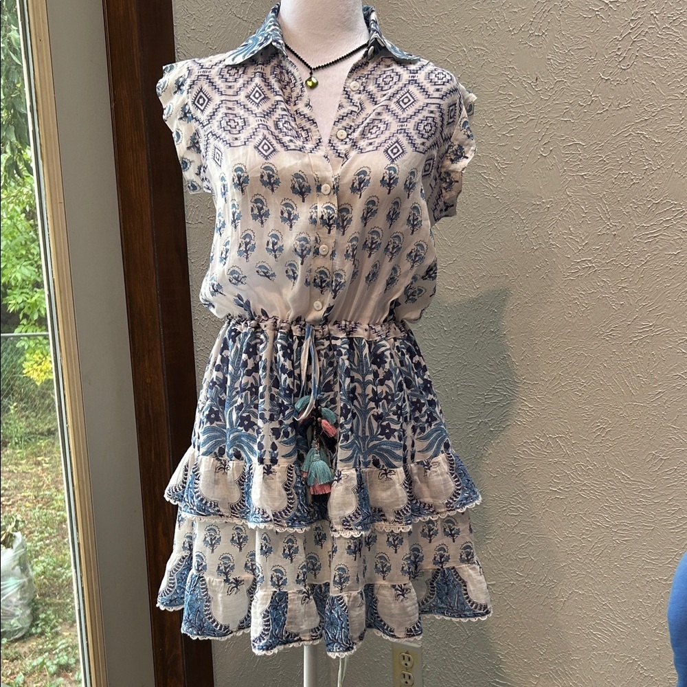 ALICIA BELL Bailey Silk Cotton-Voile Mini Dress size Small - Picture 3 of 8